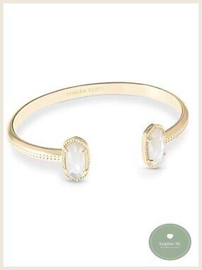 Kendra Scott Elton Cuff Bracelet Adjustable Custom Stone Gift Box